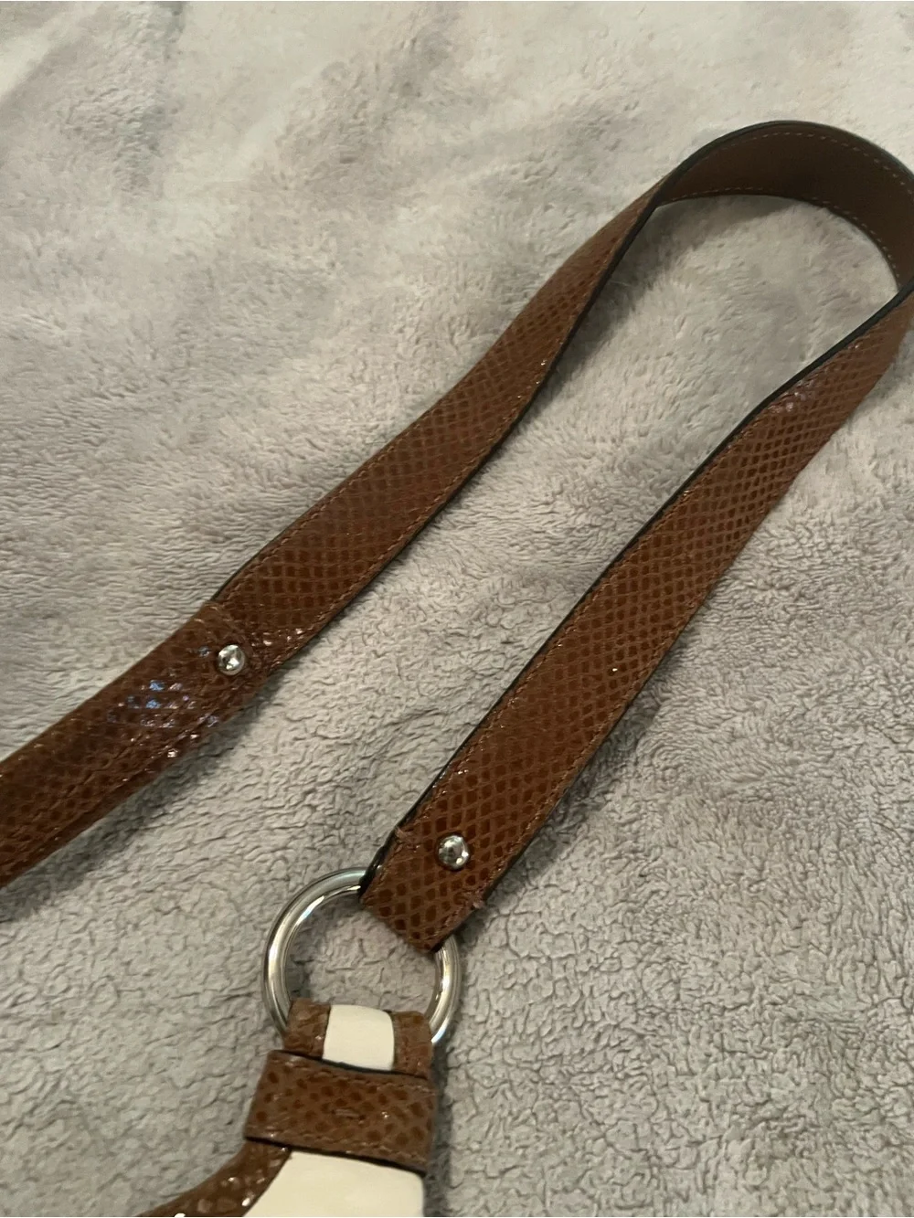 Coach Penelope Turnlock Crossbody Cream w/ Brown Snakeskin